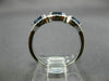 ESTATE .67CT DIAMOND & AAA SAPPHIRE 14K WHITE GOLD HALO WEDDING ANNIVERSARY RING