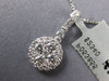 ESTATE .70CT DIAMOND 18KT WHITE GOLD 3D CLUSTER ROUND CLASSIC FLOATING PENDANT