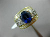 ESTATE 4.51CT DIAMOND & AAA SAPPHIRE 18K WHITE & YELLOW GOLD COCKTAIL RING #2061