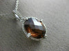 ESTATE 3.68CT DIAMOND & AAA SMOKY TOPAZ 14K WHITE GOLD OVAL HALO PENDANT #19843