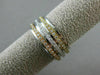 ESTATE WIDE .84CT DIAMOND 18K TRI COLOR GOLD MULTI ROW ETERNITY ANNIVERSARY RING