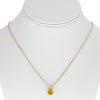 2.11CT DIAMOND & AAA YELLOW SAPPHIRE 18KT YELLOW GOLD DOUBLE SOLITAIRE NECKLACE