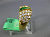 WIDE 1.60CT DIAMOND & AAA EMERALD 18KT YELLOW GOLD 3D ROUND & BAGUETTE FUN RING