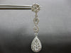 LARGE 2.58CT DIAMOND 18KT WHITE GOLD TEAR DROP FLOWER INFINITY HANGING EARRINGS