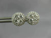 ESTATE LARGE .92CT DIAMOND 18KT WHITE GOLD 9mm CLUSTER ROUND HALO STUD EARRINGS