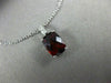 ESTATE 1.11CT DIAMOND & AAA GARNET 14KT WHITE GOLD 3D CUSHION FLOATING PENDANT