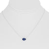 1.82CT AAA SAPPHIRE 18KT WHITE GOLD CLASSIC PEAR SHAPE SOLITAIRE LOVE NECKLACE