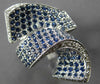 ESTATE EXTRA LARGE 3.07CT DIAMOND & AAA SAPPHIRE 18KT WHITE GOLD LOVE KNOT RING