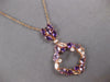 3.51CT DIAMOND & AAA AMETHYST & PINK QUARTZ 14K ROSE GOLD SQUARE ETOILE NECKLACE