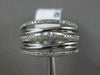 ESTATE .56CT ROUND DIAMOND 14KT WHITE GOLD 3D MULTI ROW CRISS CROSS LOVE RING