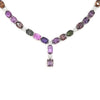 LARGE 67.15CT DIAMOND & AAA MULTI COLOR SAPPHIRE 18KT WHITE GOLD LARIAT NECKLACE
