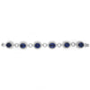 LARGE 24.75CT DIAMOND & AAA SAPPHIRE 18K WHITE GOLD OVAL & ROUND TENNIS BRACELET