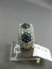 ESTATE WIDE 2.80CT WHITE BLUE DIAMOND 14K WHITE GOLD 3D FLOWER PAVE WEDDING RING