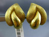 ESTATE LARGE HENRY DUNAY 18K YELLOW GOLD LEAF FLAME HANDCRAFTED CLIP ON EARRINGS