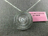 ESTATE .83CT DIAMONDS 18KT WHITE GOLD CIRCULAR MULTI ROW SWIRL SOLITAIRE PENDANT