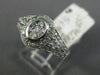 ESTATE WIDE .50CT DIAMOND 14KT WHITE GOLD CLUSTER OVAL MILGRAIN FRIENDSHIP RING