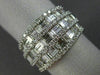 ESTATE LARGE 2.67CT DIAMOND 18K WHITE GOLD 3D MULTI ROW WEDDING ANNIVERSARY RING