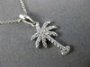 ESTATE .23CT ROUND DIAMOND 14KT WHITE GOLD 3D CLASSIC PALM TREE PENDANT #16042