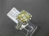ESTATE LARGE 2.96CT GIA FANCY YELLOW DIAMOND 18K TWO TONE GOLD ENGAGEMENT RING