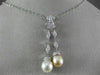 ESTATE .75CT DIAMOND & AAA SOUTH SEA PEARL 14KT WHITE GOLD LARIAT PENDANT #22110