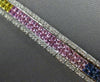 ESTATE 15.07CT DIAMOND & MULTI COLOR SAPPHIRE 14KT WHITE GOLD MULTI ROW BRACELET