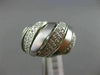 ESTATE LARGE 1CT DIAMOND 14KT WHITE GOLD 3D MATTE & SHINY MULTI ROW DOME RING