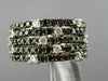 WIDE 3.75CT WHITE & BLACK DIAMOND 14KT WHITE GOLD 3D MULTI ROW ANNIVERSARY RING