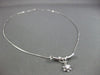 ESTATE .10CT DIAMOND PLATINUM SOLITAIRE DROP FLOWER NECKLACE BEAUTIFUL!! #9487