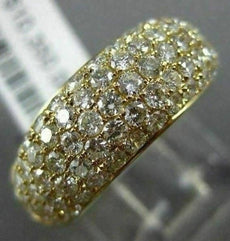 ESTATE 1.53CT DIAMOND 18KT YELLOW GOLD 3D SEMI ETERNITY WEDDING ANNIVERSARY RING
