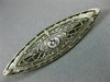 ANTIQUE .20CT OLD MINE DIAMOND 14K WHITE GOLD 3D OPEN FILIGREE PIN BROOCH #18967