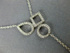 ESTATE .37CT DIAMOND 18KT WHITE GOLD 3D MULTI SHAPE LARIAT FUN NECKLACE