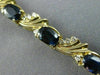 ESTATE 9.40CT DIAMOND & AAA OVAL SAPPHIRE 14KT YELLOW GOLD LEAF TENNIS BRACELET