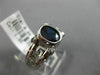ESTATE 1.39CT DIAMOND & AAA SAPPHIRE 14K WHITE GOLD 3D GREEK KEY ENGAGEMENT RING