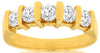 .85CT DIAMOND 14KT YELLOW GOLD 3D CLASSIC 5 STONE CHANNEL ROUND ANNIVERSARY RING
