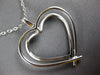 ESTATE LARGE .76CT DIAMOND 18KT WHITE GOLD 3D CLASSIC DOUBLE HEART LOVE PENDANT