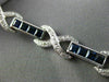 ESTATE 5.29CT DIAMOND & AAA SAPPHIRE 14KT WHITE GOLD 3D X LOVE TENNIS BRACELET