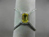 ESTATE LARGE .73CT DIAMOND & AAA YELLOW SAPPHIRE 14K WHITE GOLD 3D HALO FUN RING