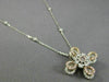 ESTATE 1.05CT WHITE & PINK DIAMOND 18K 2 TONE GOLD 3D FLOWER BY THE YARD PENDANT