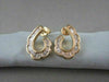 ESTATE WIDE 1.05CT DIAMOND 14KT YELLOW GOLD FLAT HOOP EARRINGS 18mm X 12mm