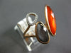ESTATE .07CT DIAMOND & AAA ORANGE AGATE & GREY QUARTZ 14KT ROSE GOLD 3D FUN RING