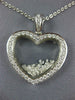 ESTATE LARGE 1.01CT DIAMOND 18KT WHITE GOLD CLASSIC HEART FLOATING LOVE PENDANT