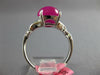 ESTATE 3.62CT AAA CABOCHON RUBY 18KT WHITE GOLD PEAR SHAPE DOUBLE LEAF FUN RING