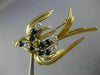 ESTATE 1.70CT DIAMOND & AAA SAPPHIRE 18KT YELLOW GOLD 3D BIRD BROOCH PIN #23874