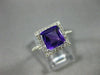 ESTATE 2.76CT WHITE & WHITE FANCY YELLOW DIAMOND & AMETHYST 14KT WHITE GOLD RING