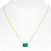 3.15CT AAA EMERALD 18KT YELLOW GOLD CLASSIC EMERALD CUT SOLITAIRE LOVE NECKLACE