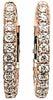 ESTATE 3.79CT DIAMOND 18KT ROSE GOLD 3D ROUND CLASSIC OVAL HOOP HANGING EARRINGS