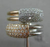ESTATE LARGE 1.01CT DIAMOND 18K WHITE & ROSE GOLD MULTI ROW RECTANGULAR FUN RING