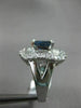 ESTATE LARGE 3.54CT DIAMOND EXTRA FACET SAPPHIRE 18KT WHITE GOLD ENGAGEMENT RING
