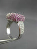 ESTATE LARGE 2.82CT DIAMOND & AAA PINK SAPPHIRE 18KT WHITE GOLD 3D SQUARE RING