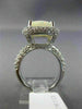 ESTATE LARGE 4.14CT DIAMOND & AAA OPAL 14K WHITE GOLD 3D SQUARE DOUBLE HALO RING